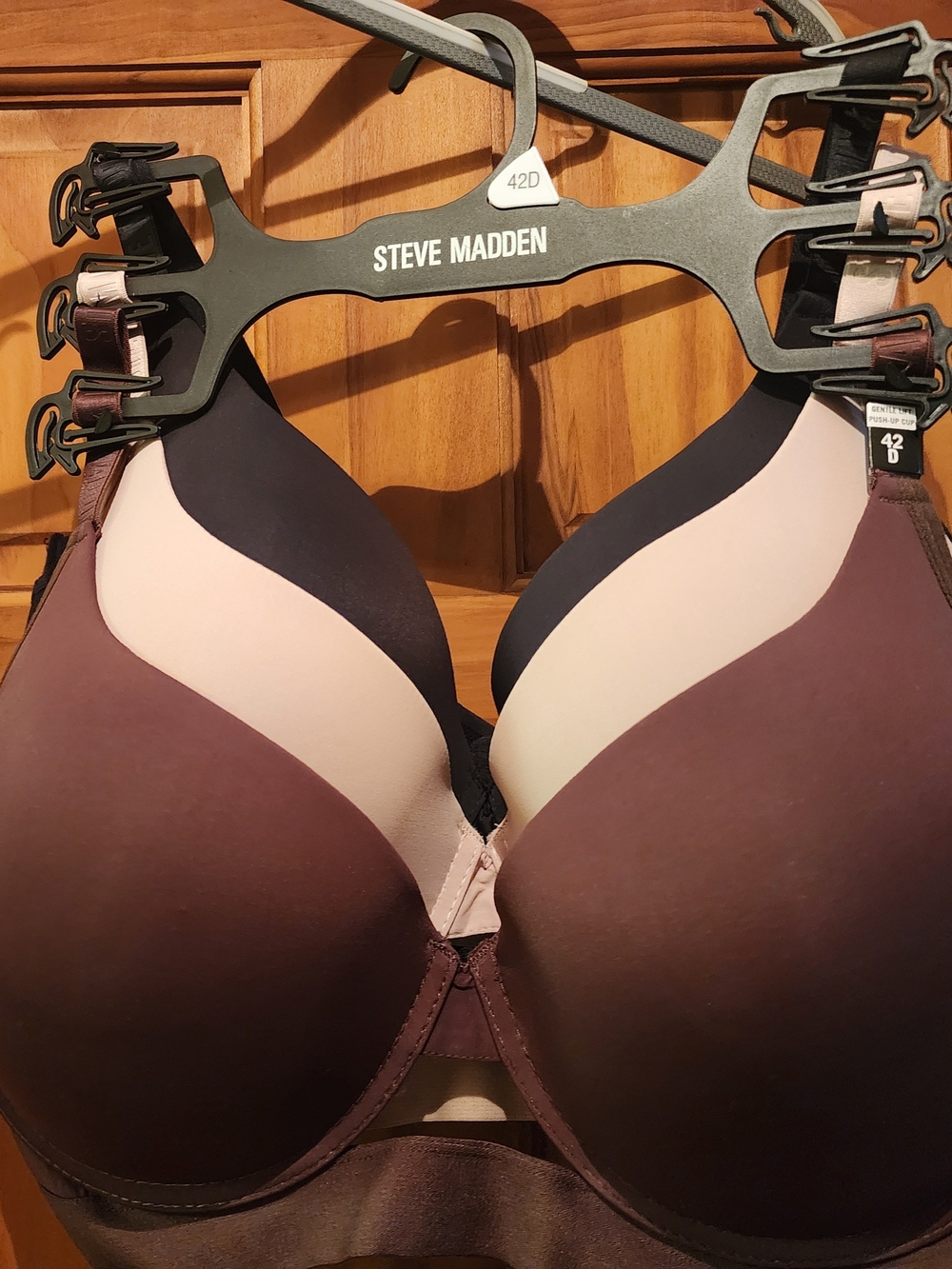 Steve Madden Brown and Pink Layered T-Shirt Bra